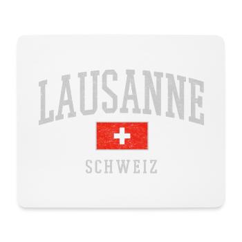 Lausanne Schweiz Vintage Emblem - Mousepad (Querformat) - Weiß - Vorne