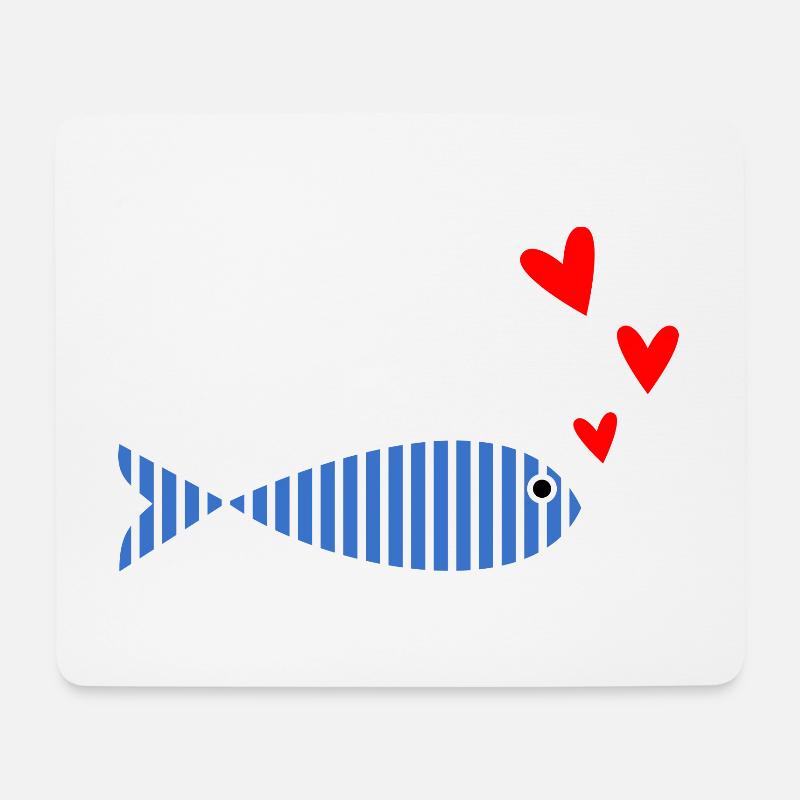 SARDINE. POISSON. POISSON D'AVRIL. PÂQUES. MER - Tapis de souris (format paysage) - blanc