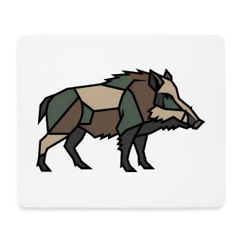 Geometric Boar Low Poly - Mouse Pad (horizontal) - white - Front
