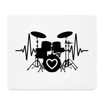 Heartbeat Drums Puls Drums | Color changeable - Mouse Pad (horizontal) - white - Front