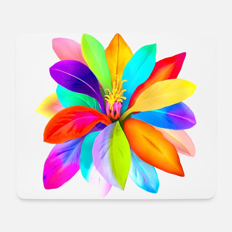 Regenbogenblume der Vielfalt, Toleranz und Liebe - Mousepad (Querformat) - Weiß