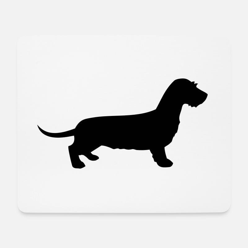Rauhhaardackel - Tapis de souris (format paysage) - blanc