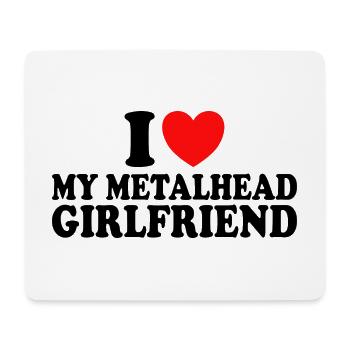 Ich liebe Metal Ich liebe meine Metal-Freundin - Mousepad (Querformat) - Weiß - Vorne
