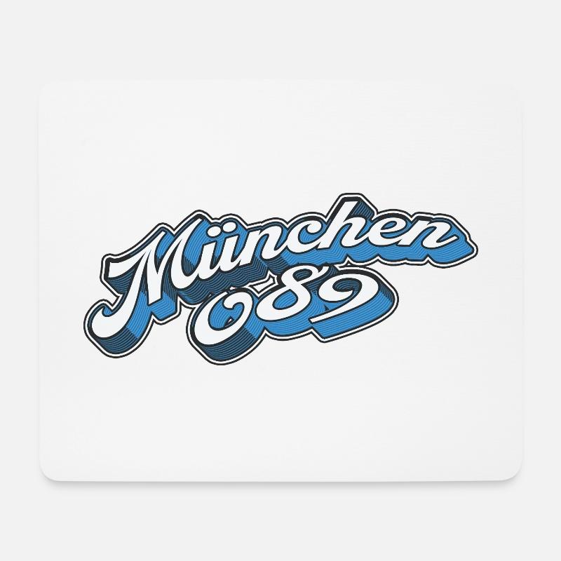 München 089 Retro Minga - Mousepad (Querformat) - Weiß