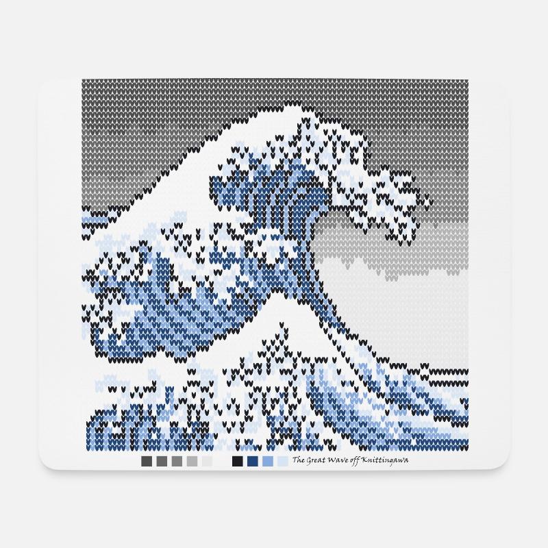 The Great Wave Off Knittingawa - Mousepad (Querformat) - Weiß