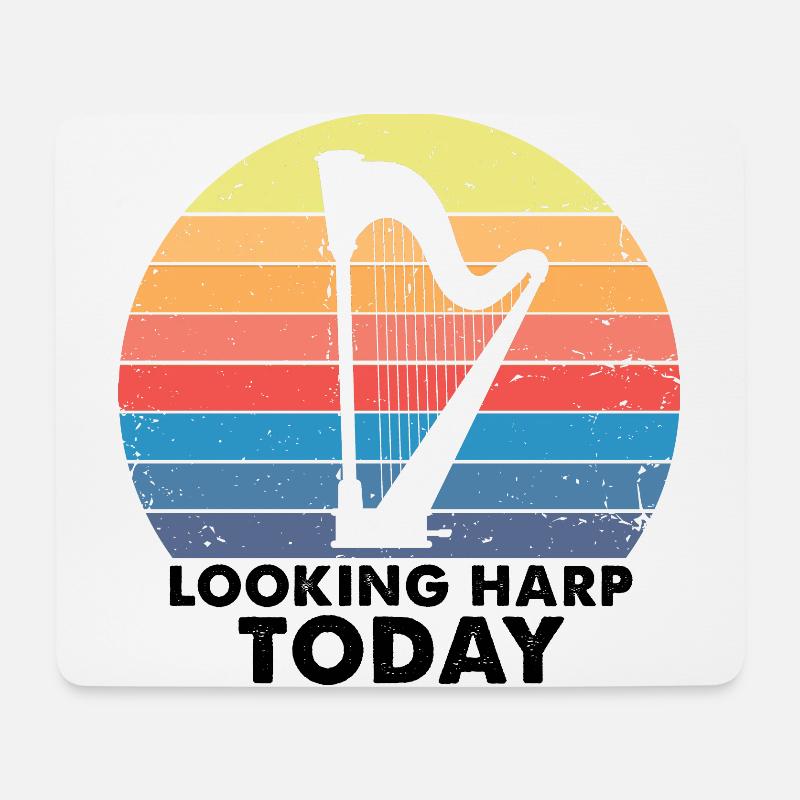 Harfe Design für Harfenist und Harfenspieler - Mousepad (Querformat) - Weiß