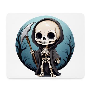 Halloween - niedlicher Tod - Skelett mit Sense - Mousepad (Querformat) - Weiß - Vorne