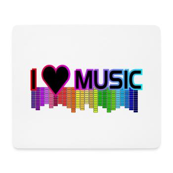I love Music - Mousepad (Querformat) - Weiß - Vorne