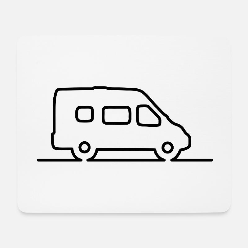 Van / Kastenwagen - Schlichte Kontur - Mousepad (Querformat) - Weiß