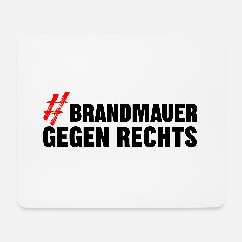 BRANDMAUER GEGEN RECHTS - Mousepad (Querformat) - Weiß