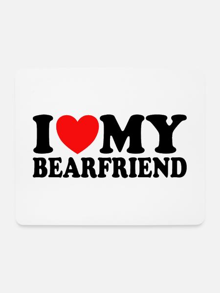 Ich liebe meinen kleinen Bärenfreund - Mousepad (Querformat) - Weiß