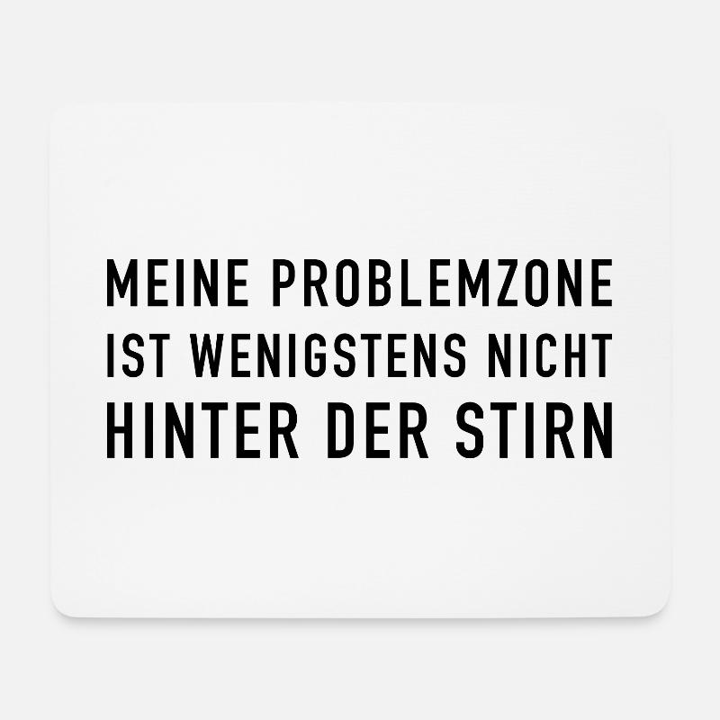 Problemzone Stirn - Mousepad (Querformat) - Weiß