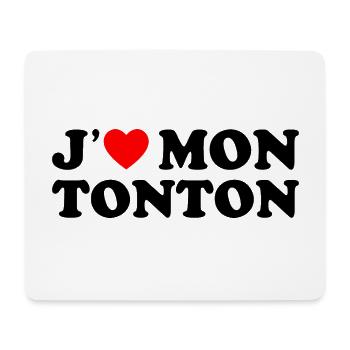 J'aime Mon Tonton Cadeau Oncle Coeur Rouge - Tapis de souris (format paysage) - blanc - Devant