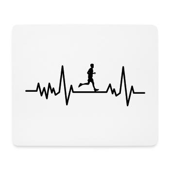 Course rétro heartbeat pour coureur joggeur - Tapis de souris (format paysage) - blanc - Devant