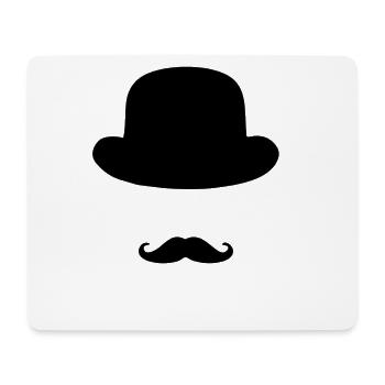Schnurrbart Hut - Mousepad (Querformat) - Weiß - Vorne