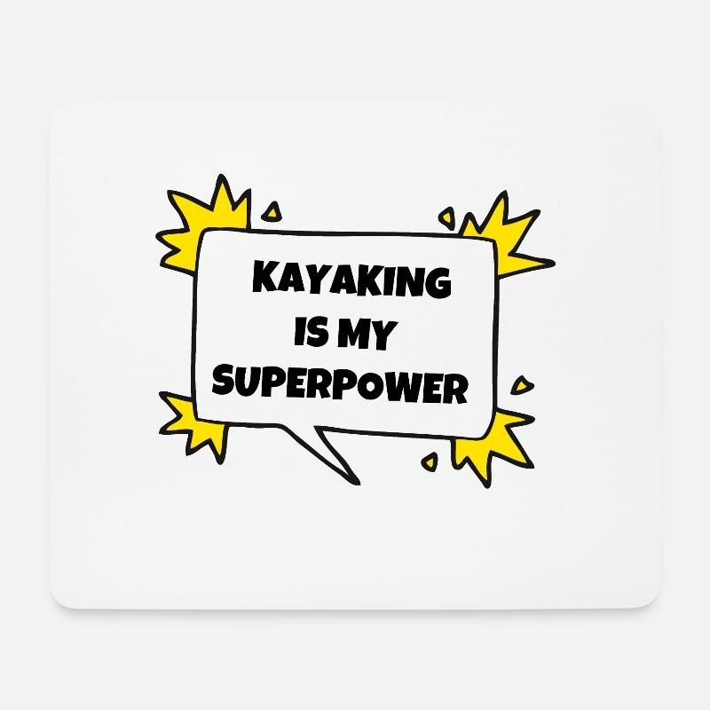 Kajakfahren ist meine Supermacht - Mousepad (Querformat) - Weiß