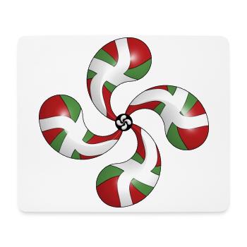 Basque flag and Lauburu - Mouse Pad (horizontal) - white - Front