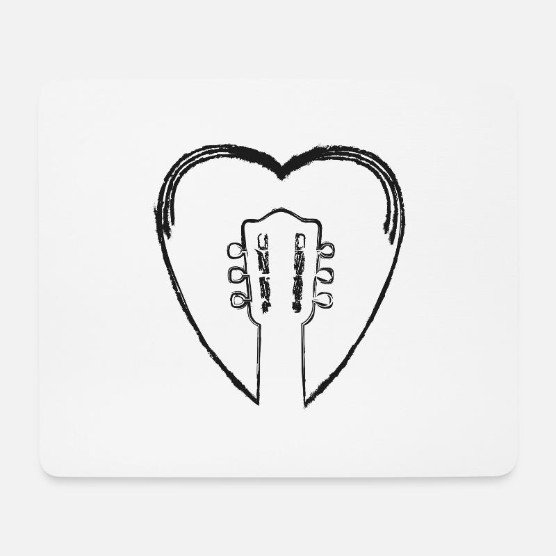 Heart Guitar - Mouse Pad (horizontal) - white