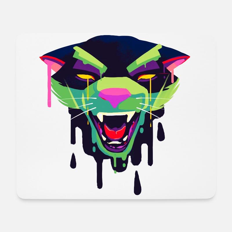 Ein Schönes und Gruseliges Panther Design - Mousepad (Querformat) - Weiß