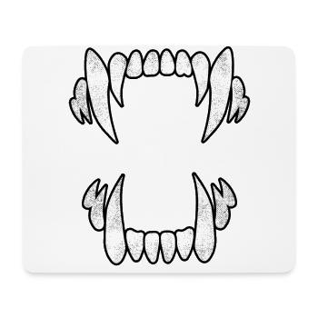 Unheimliche Wolfszähne - Mousepad (Querformat) - Weiß - Vorne