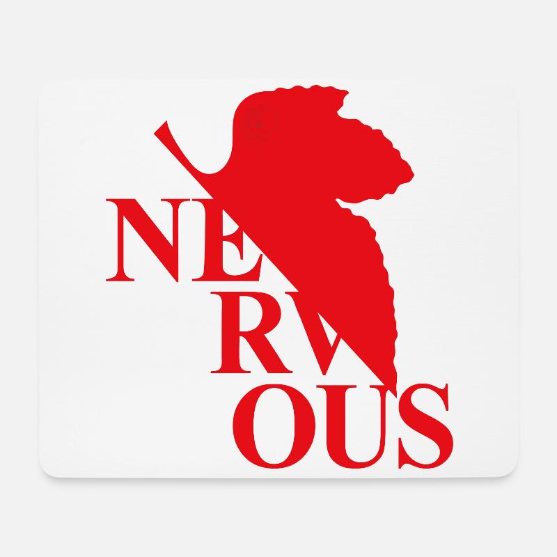 EVA NERVous Logo Parodie - Mousepad (Querformat) - Weiß