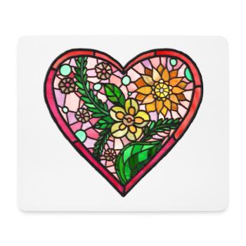 Love Hart Lifde Glasmalerei - Mousepad (Querformat) - Weiß - Vorne