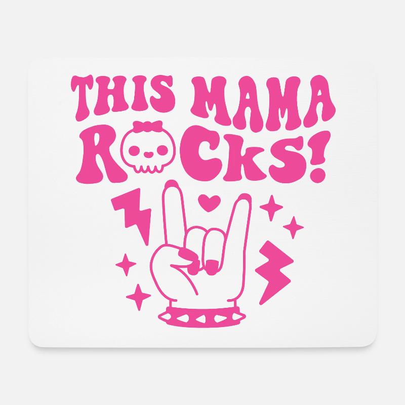 This Mama Rocks Rock And Roll Mom - Mouse Pad (horizontal) - white