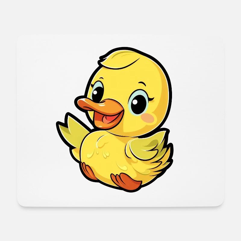 Cute Little Duck Kids Design - Mouse Pad (horizontal) - white