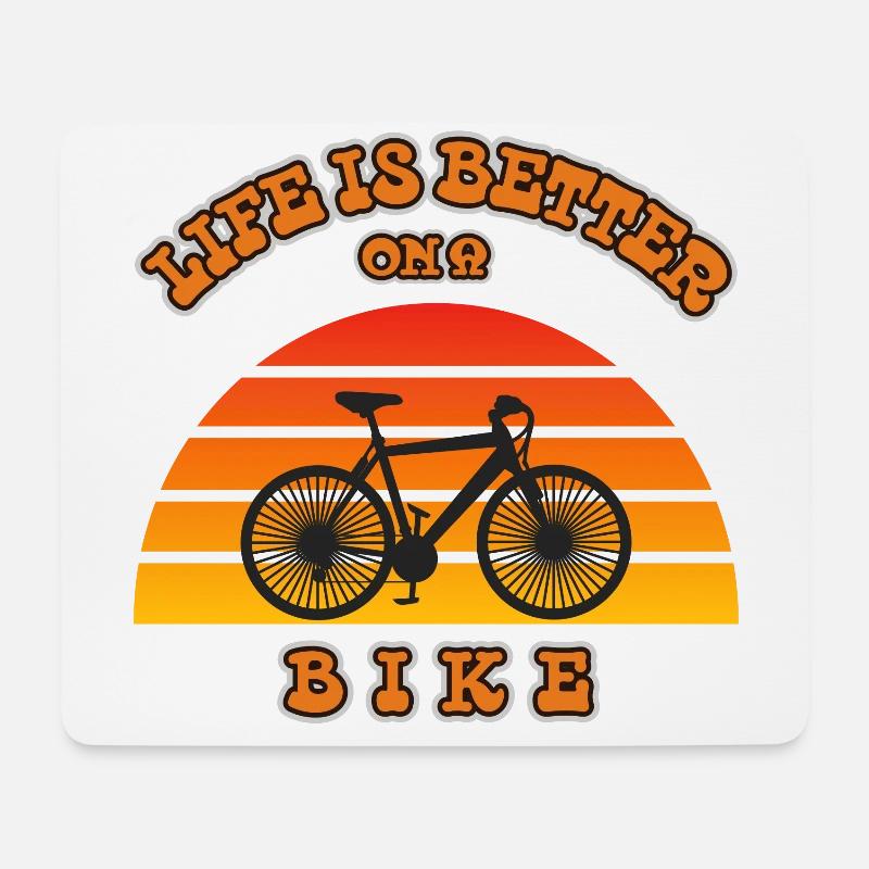 LIFE IS BETTER ON A BIKE - Mouse Pad (horizontal) - white