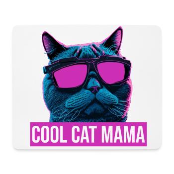Cool Cat Mama Futuristic Style Design - Mouse Pad (horizontal) - white - Front