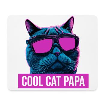 Cool Cat Papa Futuristic Style Design - Mouse Pad (horizontal) - white - Front