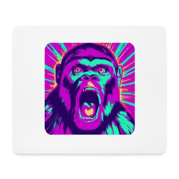 Erkunden Sie die abstrakte Affenwelt - Mousepad (Querformat) - Weiß - Vorne