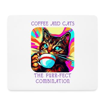 Crazy Catfeine: Coffee and cats in harmony! - Mouse Pad (horizontal) - white - Front