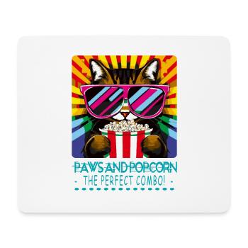 Paws & Popcorn: Film and Animal Lovers - Mouse Pad (horizontal) - white - Front