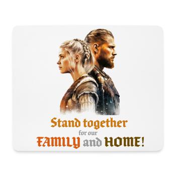 Wikinger Paar steht eng zusammen und kämpft! - Mousepad (Querformat) - Weiß - Vorne