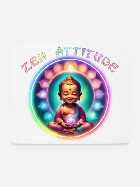 ZEN-ATTITÜDE - Mousepad (Querformat) - Weiß