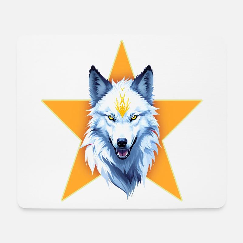 WHITE WOLF - Mouse Pad (horizontal) - white