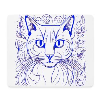 Chat visage chat chats cadeau d’anniversaire - Tapis de souris (format paysage) - blanc - Devant