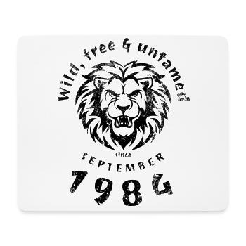 40. Geburtstag Wild, free & untamed since 09/1984 - Mousepad (Querformat) - Weiß - Vorne