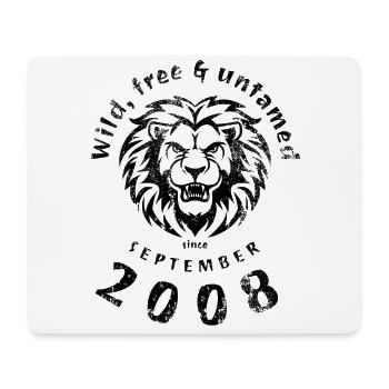 16. Geburtstag Wild, free & untamed since 09/2008 - Mousepad (Querformat) - Weiß - Vorne