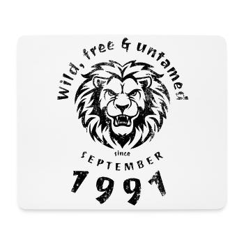 33. Geburtstag Sauvage, libre et indompté depuis 09/1991 - Tapis de souris (format paysage) - blanc - Devant