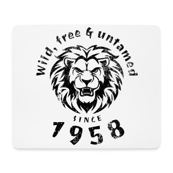 66th birthday Wild, free & untamed since 1958 - Mouse Pad (horizontal) - white - Front