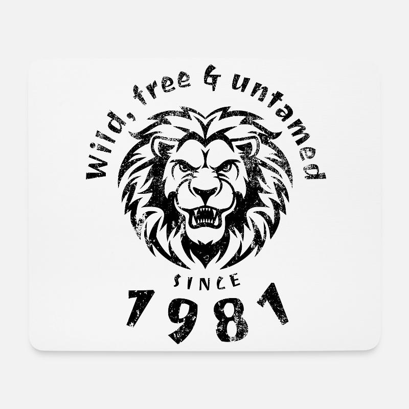 44. Geburtstag Wild, free & untamed since 1981 - Mousepad (Querformat) - Weiß