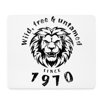 55th Birthday Wild, free & untamed since 1970 - Mouse Pad (horizontal) - white - Front