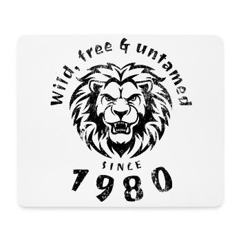 45th Birthday Wild, free & untamed since 1980 - Mouse Pad (horizontal) - white - Front