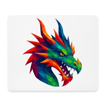 WPAP Stil Tiere - Drache - Mousepad (Querformat) - Weiß - Vorne