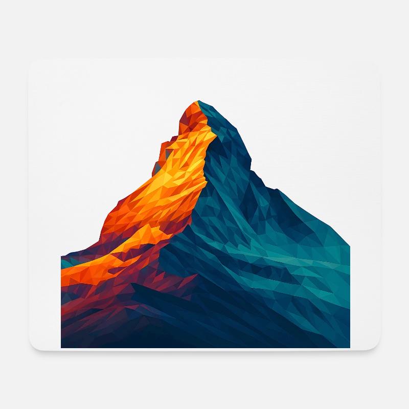 WPAP Stil - Matterhorn, Berg Schweiz - Mousepad (Querformat) - Weiß
