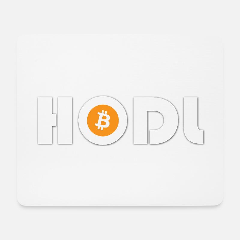 HODL Bitcoin Schriftzug - Mousepad (Querformat) - Weiß