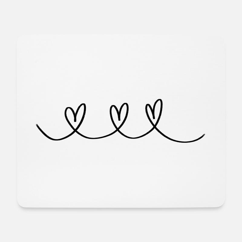 Herzen - Mousepad (Querformat) - Weiß
