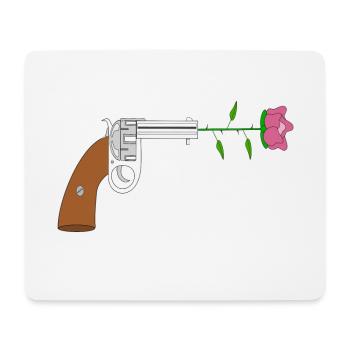 Paix pistol rose no war flower power peace colt - Tapis de souris (format paysage) - blanc - Devant